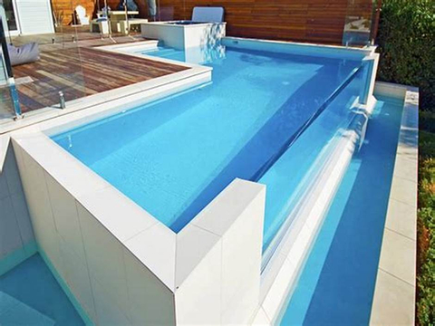 Immagini per supportare sulla piscina in piscina per finestre acriliche a 4 lati