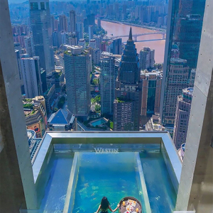 בריכת שחייה שקופה 4 צדדית התקנות פאנל אקרילי-Leyu Aquarium Acrylic Factory - Leyu