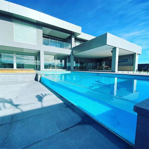 Acrylic swimming pool at tingnan sa pamamagitan ng acrylic glass pool wall panel-leyu acrylic pabrika