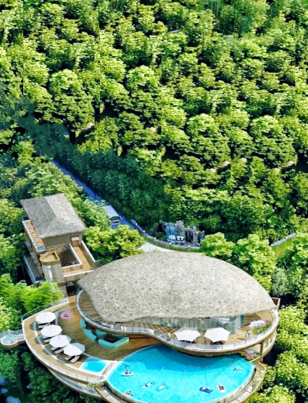 liyang tianmu lake zhuxigu hotel's infinity acrylic pool